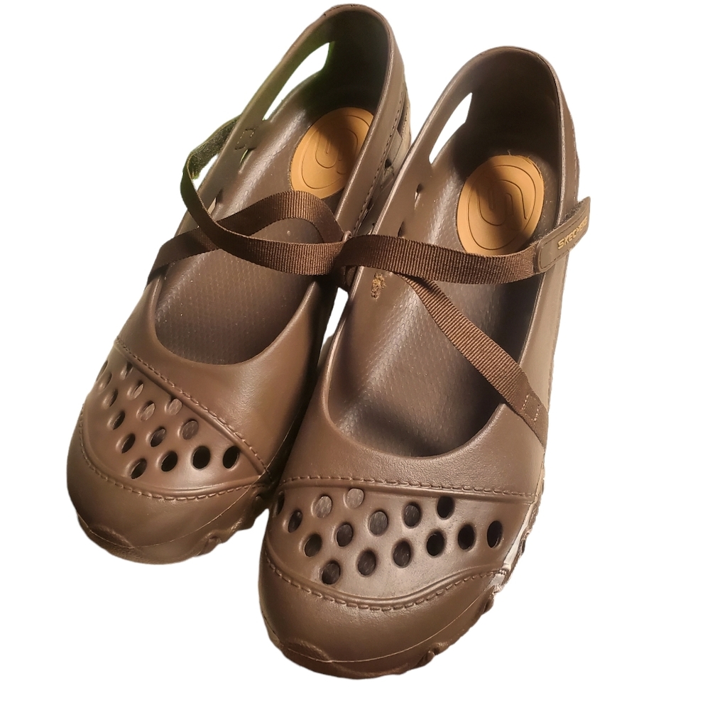 Skechers Cali Gear "Calies" Mary Jane Flats 100% EVA Size 7 Brown - Picture 6 of 7